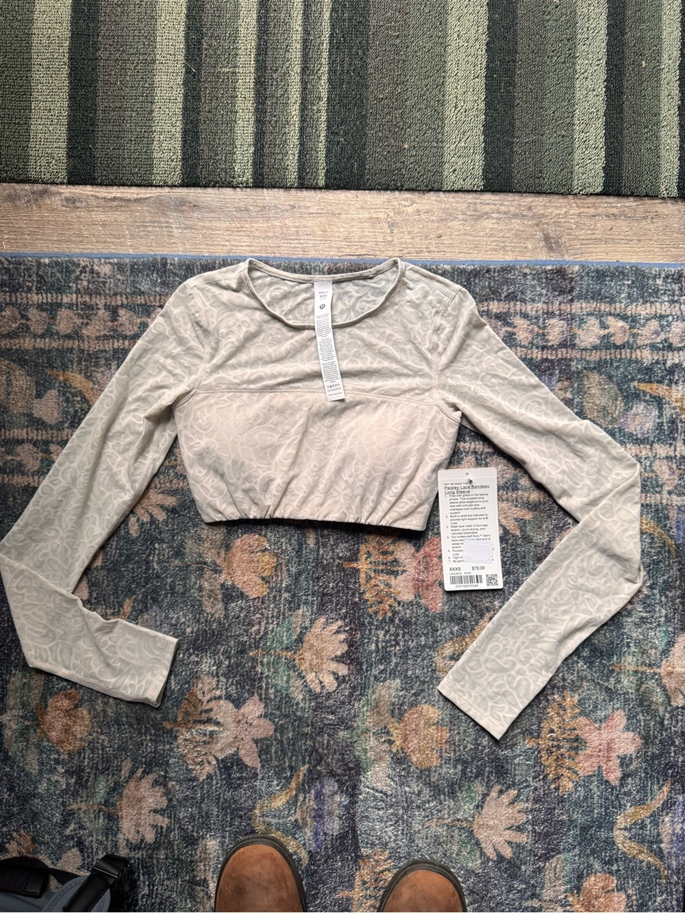 lululemon athletica Paisley Lace Bandeau Long-Sleeve Cropped Top